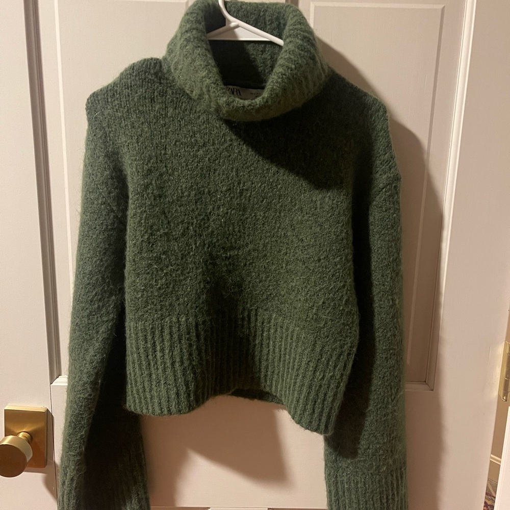 Zara Forest Green Cowl Neck Sweater